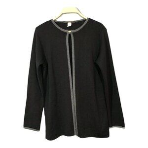High Point Wool Cardigan Sweater Women Size S Black Gray Classic Everyday Italy